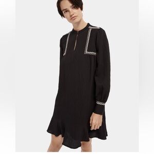 NWT Scotch & Soda Folklore Embroidered Long Sleeve Mini Dress